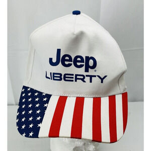 Jeep Liberty American USA Themed 5 Panel Hat Adjustable Snap Back Vintage